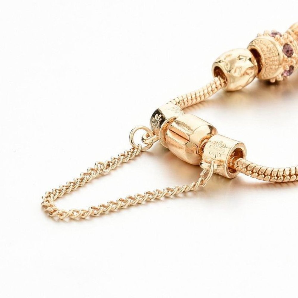 BRAND NEW 8" Gold Heart Charm Crystal Bracelets - Picture 3 of 8